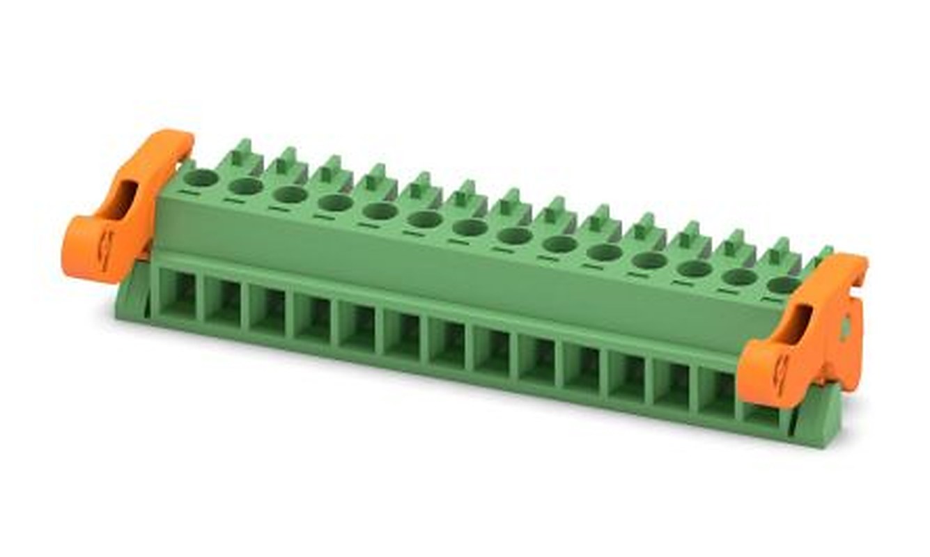 Phoenix Contact MC 1.5/14-ST-3.81-LR Series Pluggable Terminal Block, 14-Contact, 3.81 mm Pitch, 1 Row, 1817165