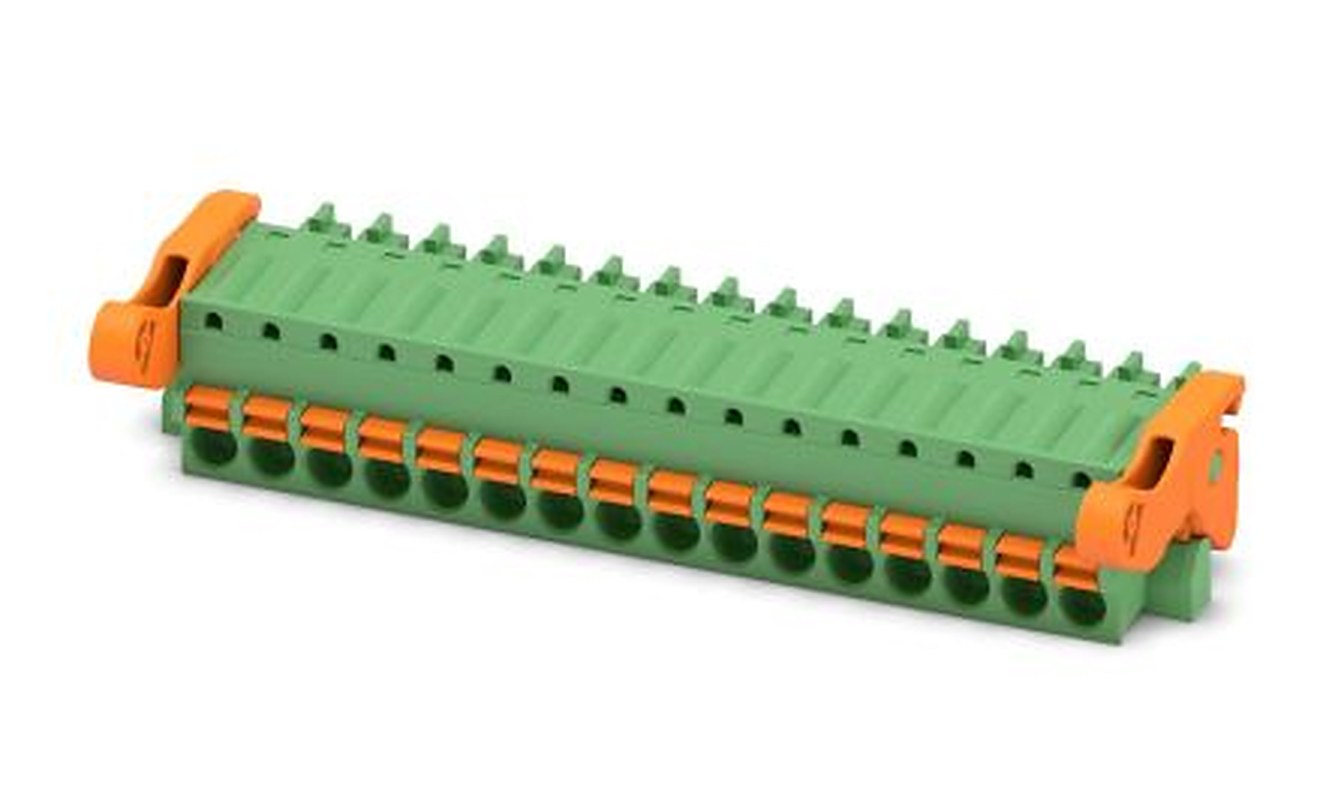 Phoenix Contact FK-MCP 1.5/16-ST-3.81-LR Series Pluggable Terminal Block, 16-Contact, 3.81 mm Pitch, 1 Row, 1817563