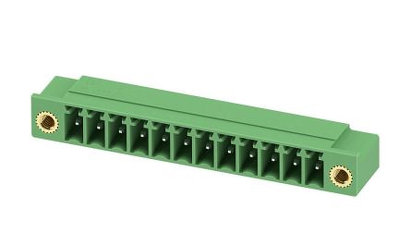 Phoenix Contact MC 1.5/12-GF-3.5-LR Series Pluggable Terminal Block, 12-Contact, 3.5 mm Pitch, 1 Row, 1817712