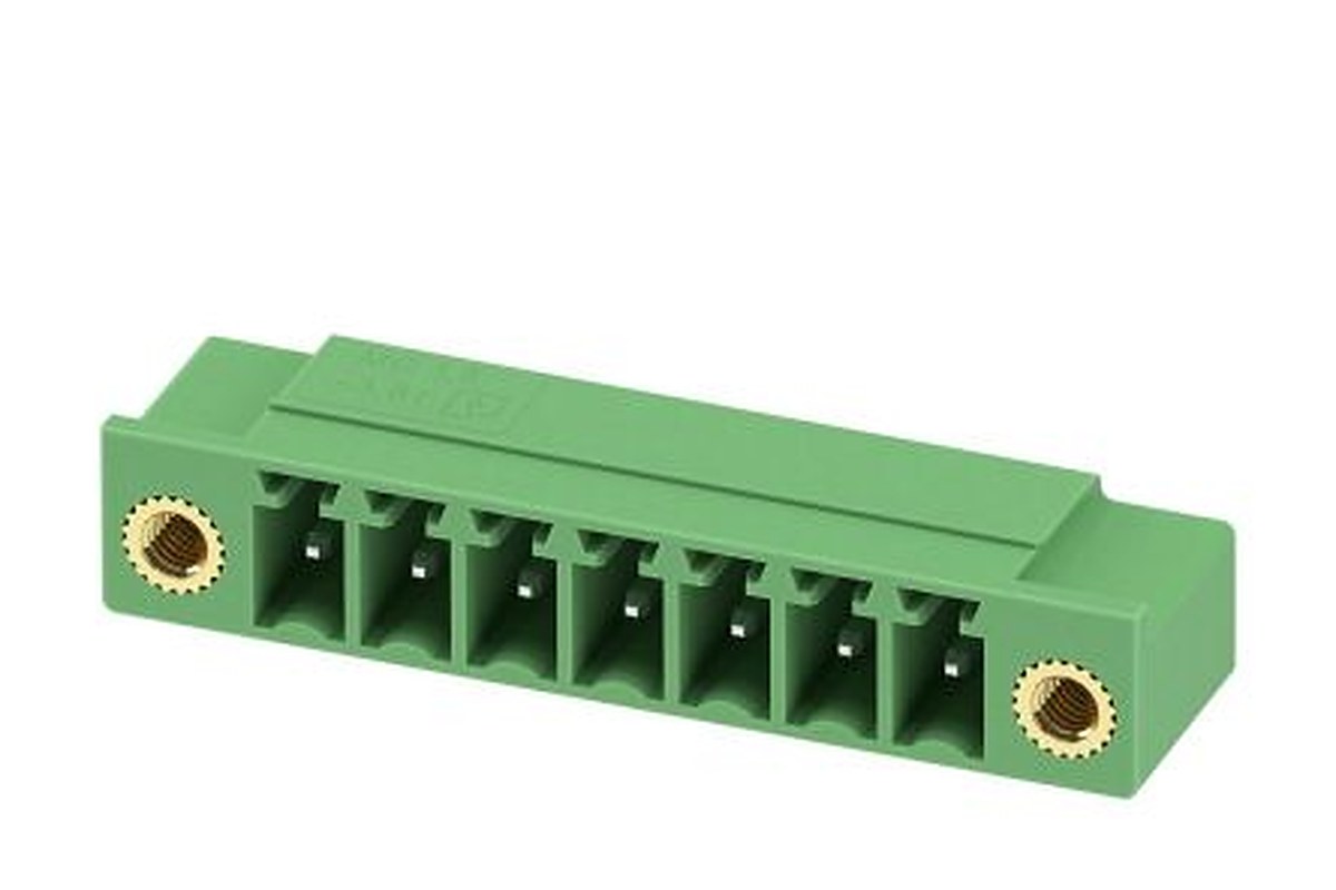 Phoenix Contact MC 1.5/7-GF-3.81-LR Series Pluggable Terminal Block, 7-Contact, 3.81 mm Pitch, 1 Row, 1817851
