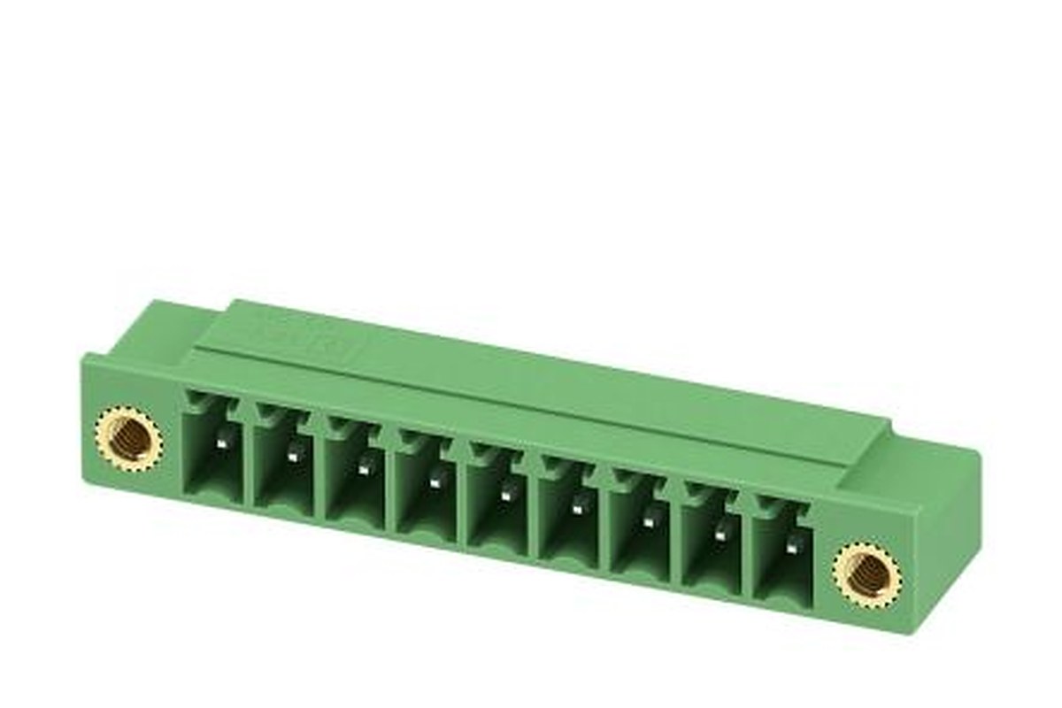 Phoenix Contact MC 1.5/9-GF-3.81-LR Series Pluggable Terminal Block, 9-Contact, 3.81 mm Pitch, 1 Row, 1817877