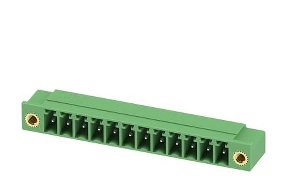 Phoenix Contact MC 1.5/12-GF-3.81-LR Series Pluggable Terminal Block, 12-Contact, 3.81 mm Pitch, 1 Row, 1817903