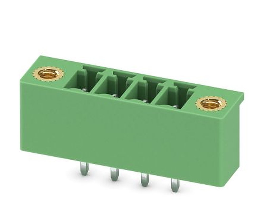 Phoenix Contact MCV 1.5/4-GF-3.81-LR Series Pluggable Terminal Block, 4-Contact, 3.81 mm Pitch, 1 Row, 1818203
