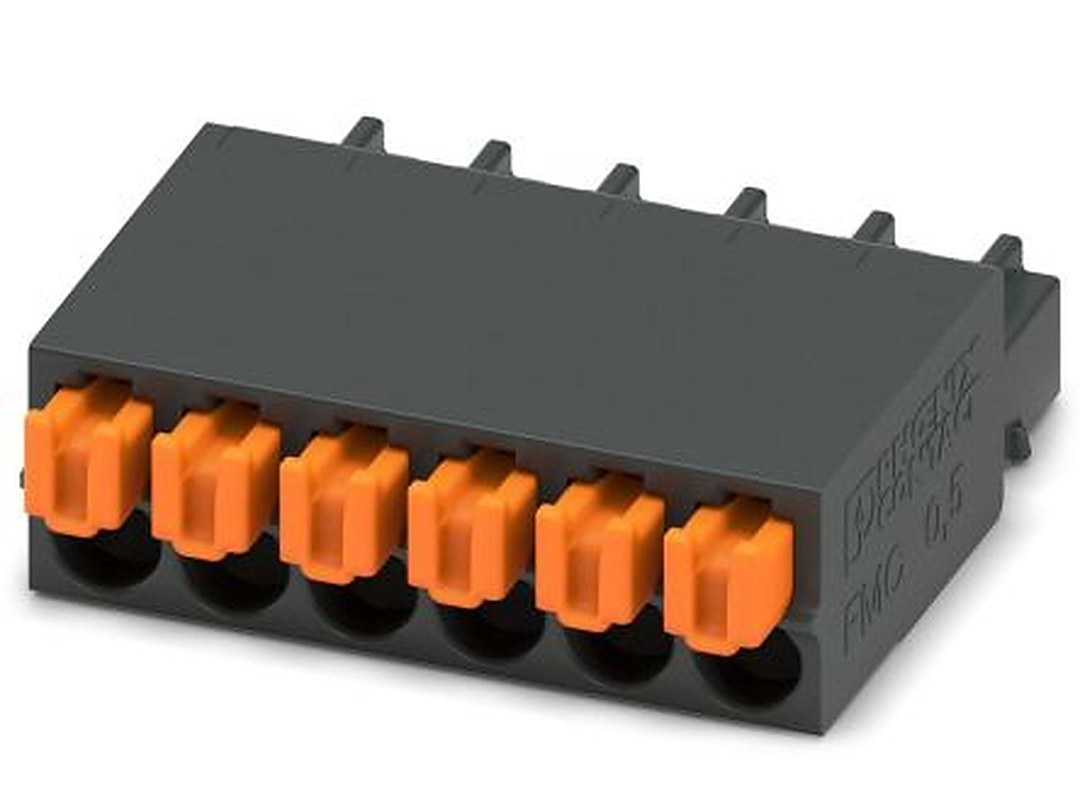 Phoenix Contact FMC 0.5/6-ST-2.54 Series PCB Terminal Block, 6-Contact, 2.54 mm Pitch, 1 Row, 1821135