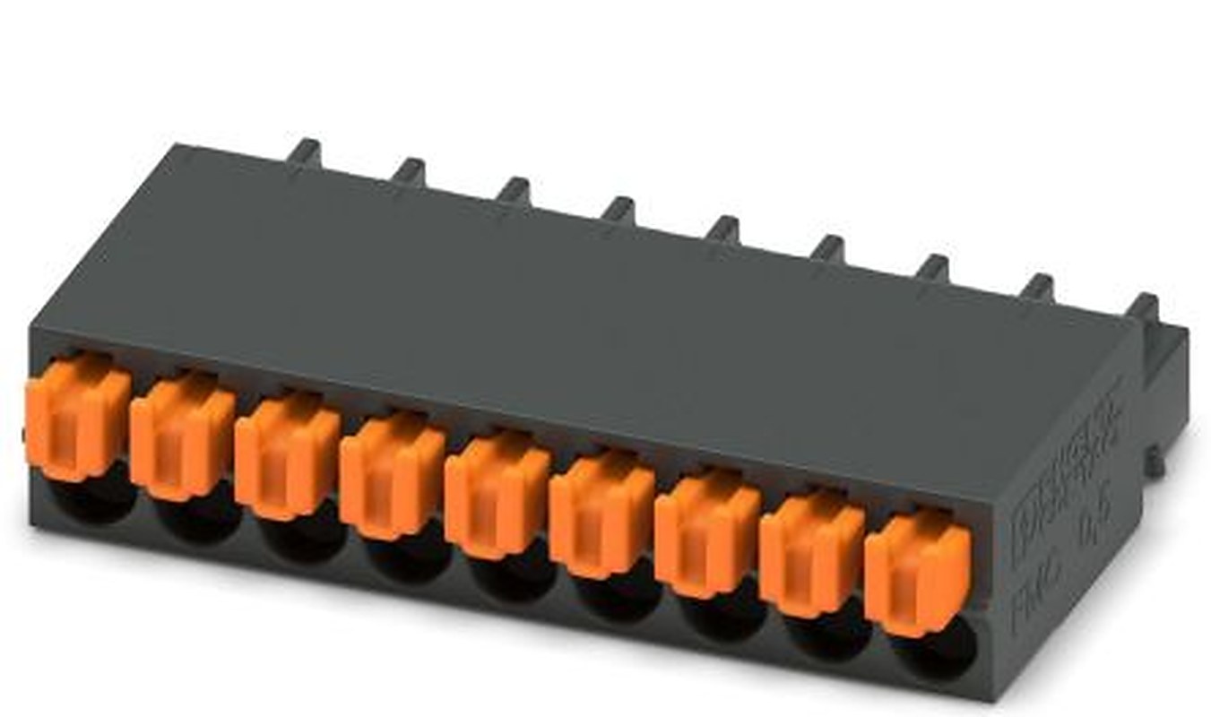 Phoenix Contact FMC 0.5/9-ST-2.54 Series PCB Terminal Block, 9-Contact, 2.54 mm Pitch, 1 Row, 1821164