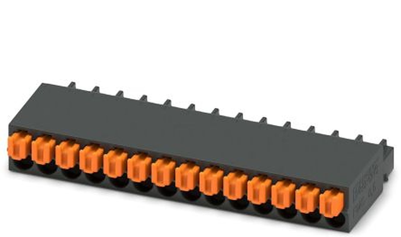 Phoenix Contact FMC 0.5/14-ST-2.54 Series PCB Terminal Block, 14-Contact, 2.54 mm Pitch, 1 Row, 1821216