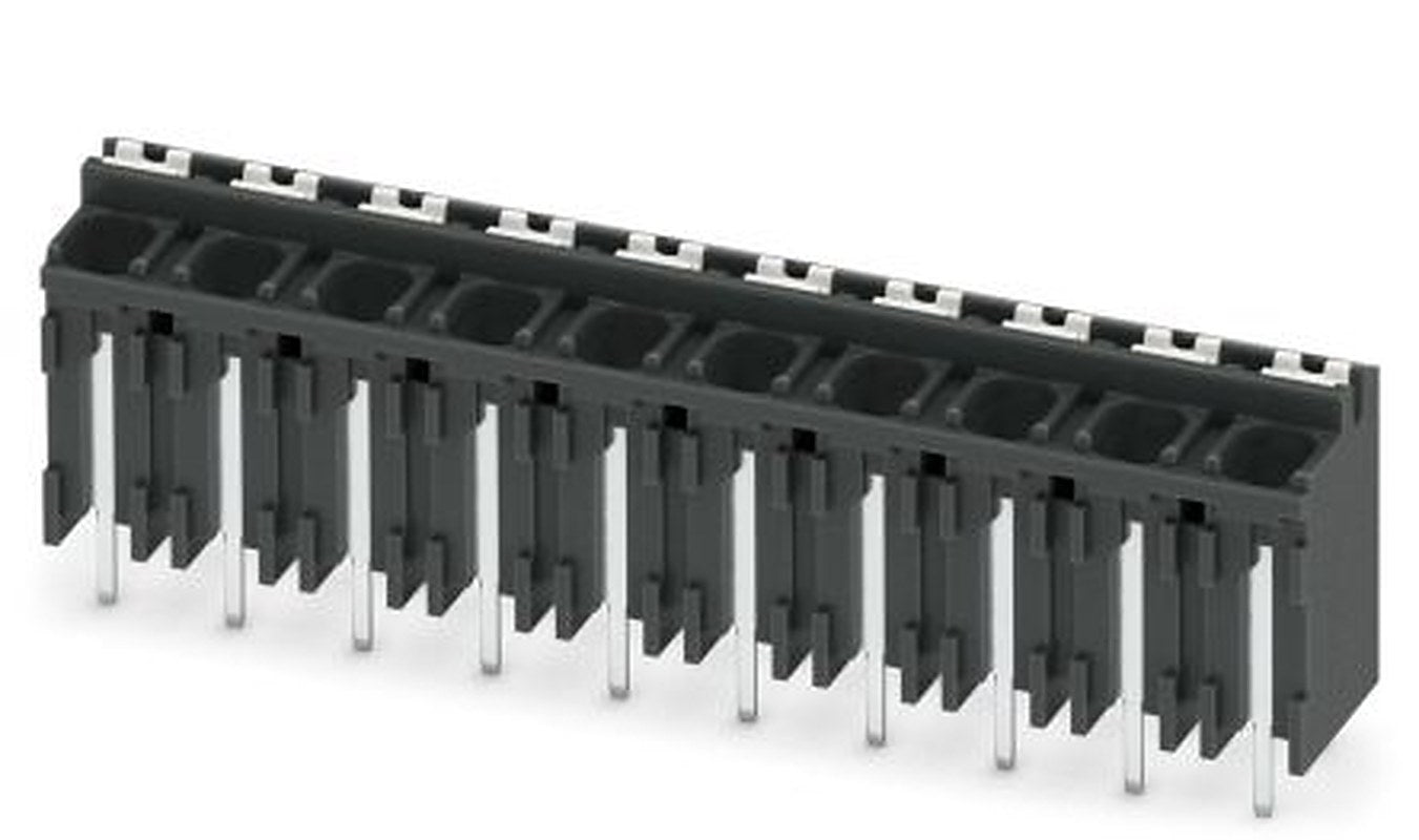 Phoenix Contact SPT-THR 1.5/10-V-5.0 P26 Series PCB Terminal Block, 10-Contact, 5 mm Pitch, 1 Row, 1822613