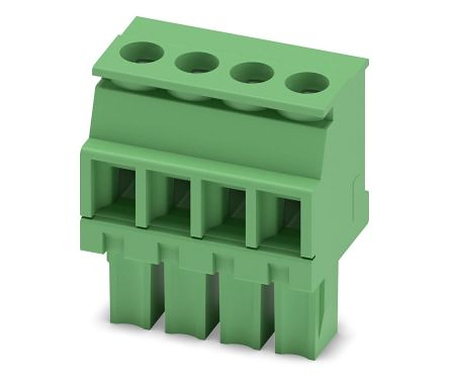 Phoenix Contact MCVW 1.5/4-ST-3.81 Series Pluggable Terminal Block, 4-Contact, 3.81 mm Pitch, 1 Row