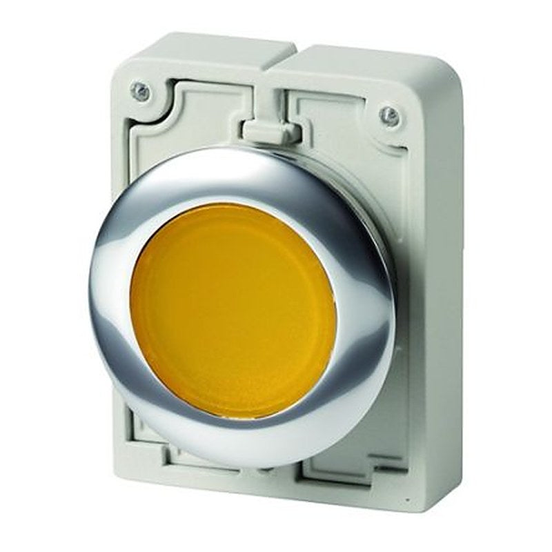 Eaton RMQ-Titan Series Yellow Maintained Push Button Switch, 30.5 mm Cutout, IP67, IP69K, IP66, IEC, EN