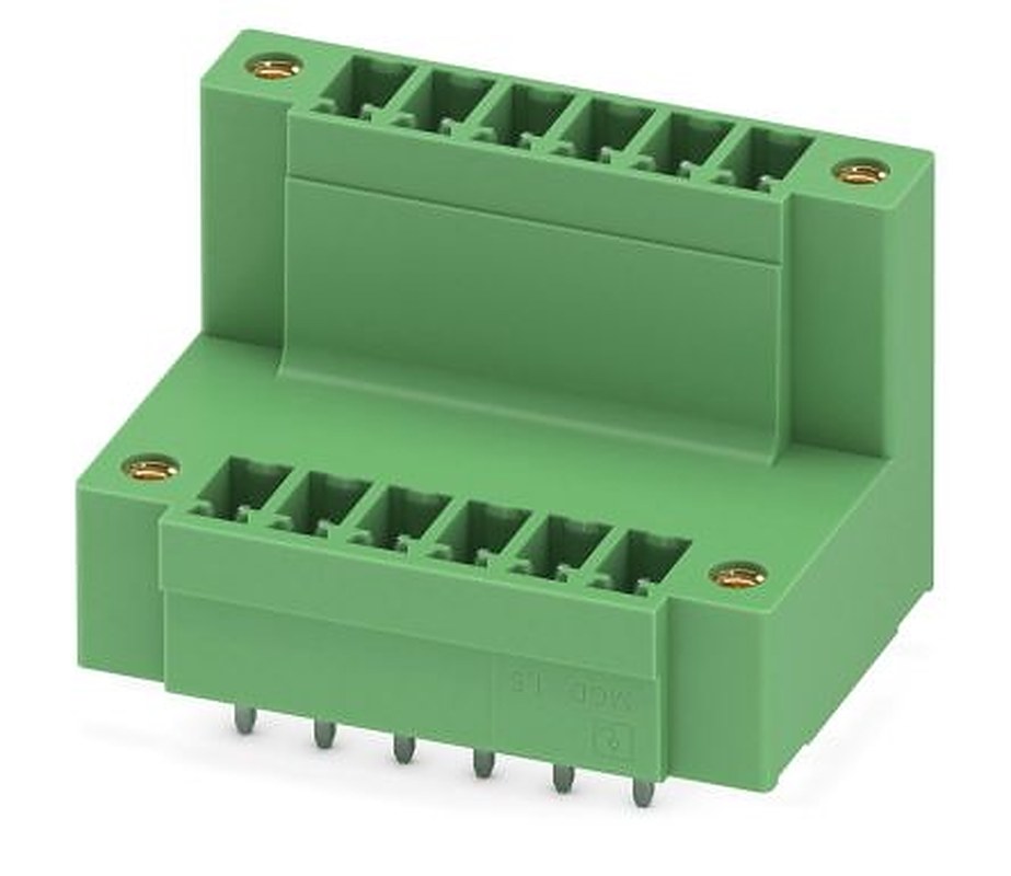 Phoenix Contact MCDV 1.5/ 6-GF-3.81 Series Pluggable Terminal Block, 6 Contact(s), 3.81 mm Pitch, 2 Row