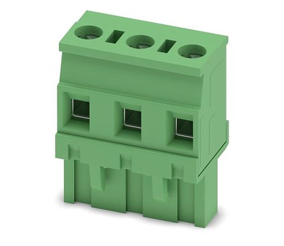 Phoenix Contact GMVSTBR 2.5/3-ST-7.62 Series Pluggable Terminal Block, 3-Contact, 7.62 mm Pitch, 1 Row