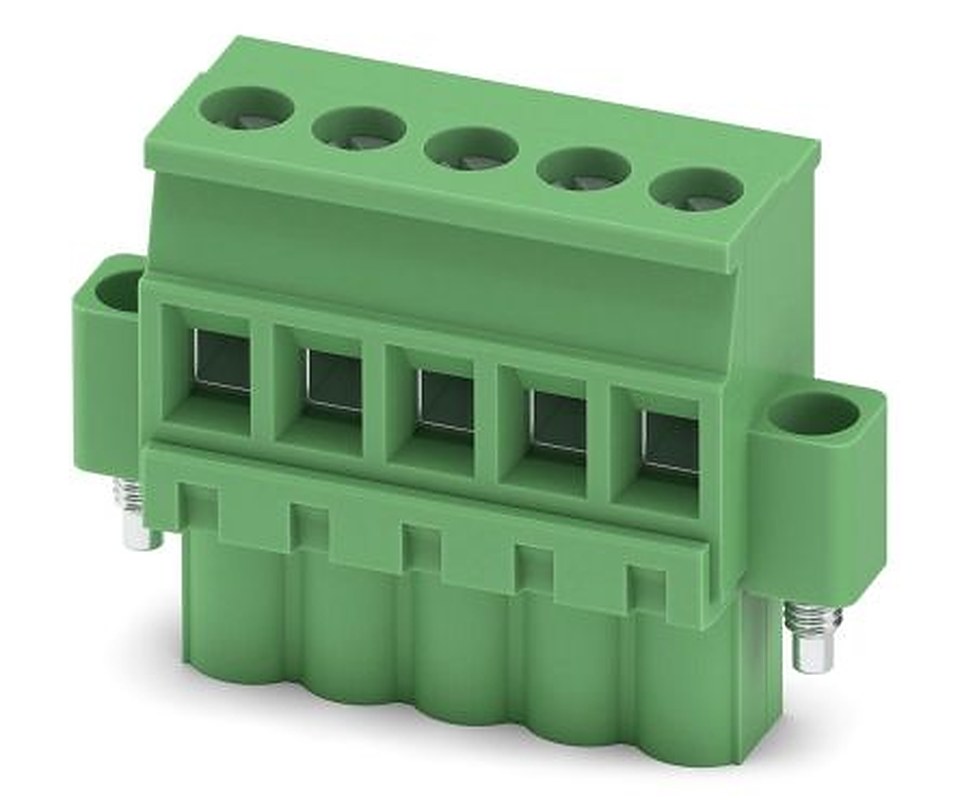 Phoenix Contact MVSTBW 2.5/5-STF Series PCB Terminal Block, 5-Contact, 5 mm Pitch, 1 Row, 1835313