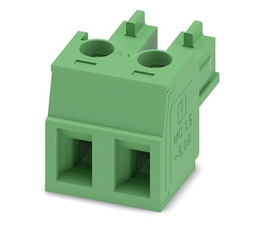 Phoenix Contact 5/2-ST-5, 08, MC 1 Series Pluggable Terminal Block, 2-Contact, 5.08 mm Pitch, 1 Row, 1836079
