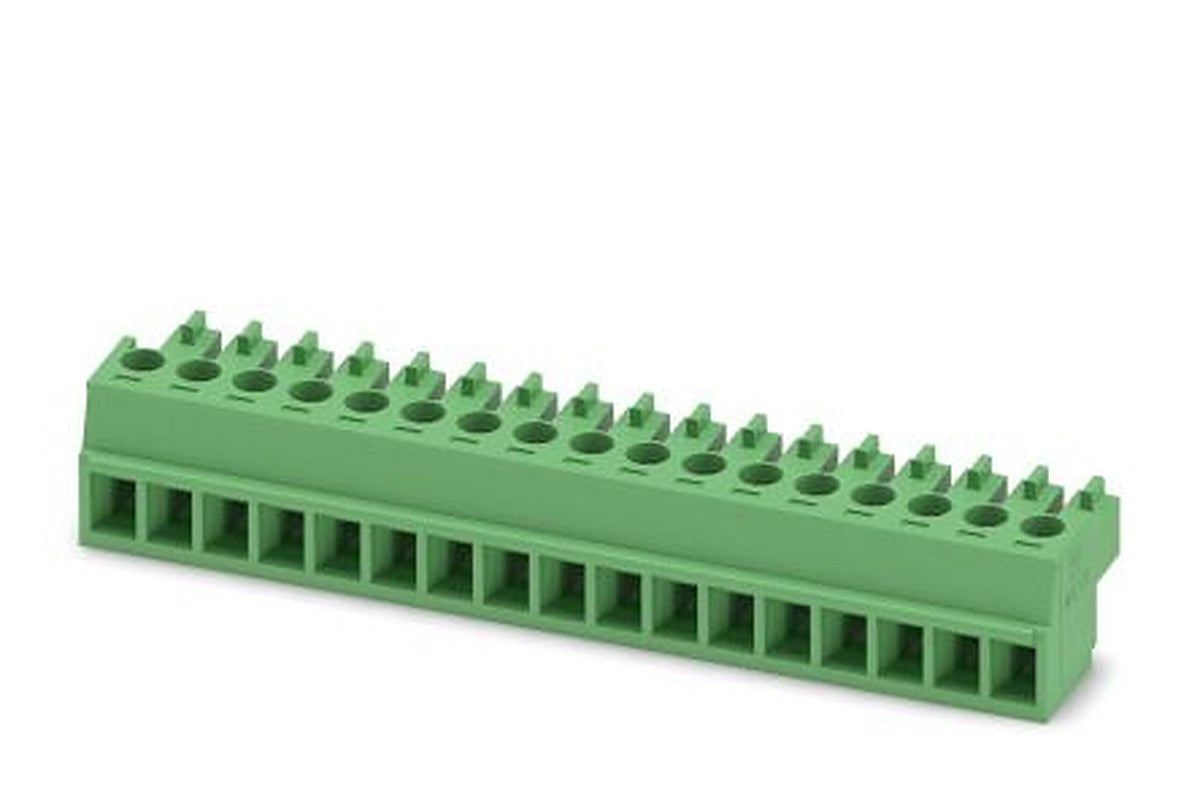 Phoenix Contact MC 1.5/17-ST-3.81 Series Pluggable Terminal Block, 17-Contact, 3.81 mm Pitch, 1 Row, 1840324