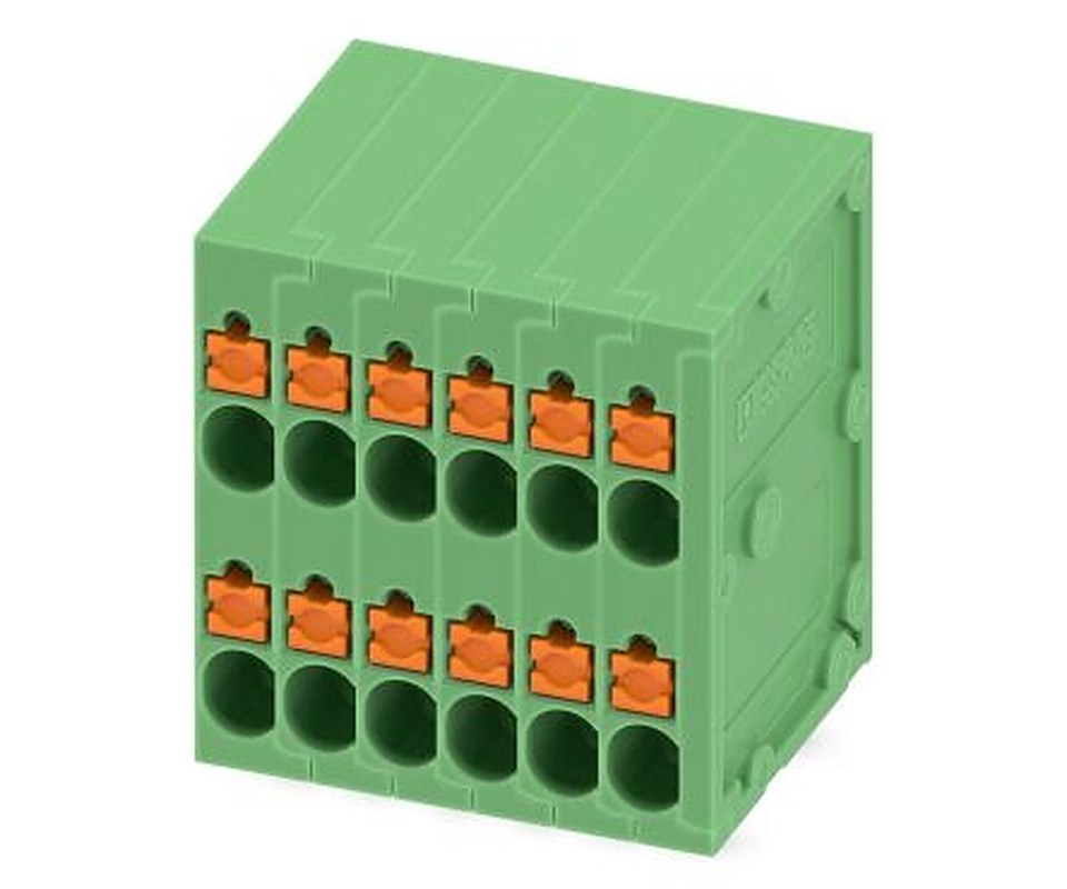 Phoenix Contact SPTD 1.5/6-H-3.5 Series Pluggable Terminal Block, 12-Contact, 3.5 mm Pitch, 2 Row
