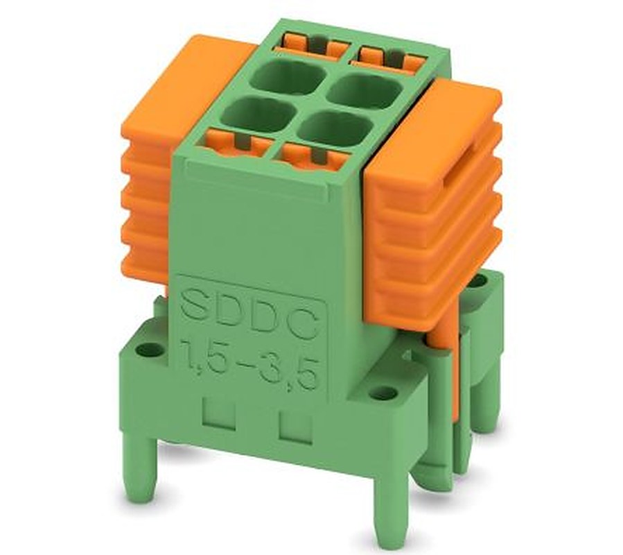 Phoenix Contact SDDC 1.5/2-PV-3.5 Series PCB Terminal Block, 2-Contact, 3.5 mm Pitch, 2 Row, 1848642