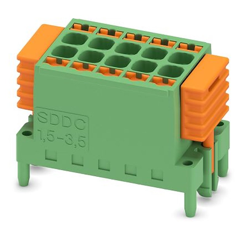Phoenix Contact SDDC 1.5/5-PV-3.5 Series PCB Terminal Block, 5-Contact, 3.5 mm Pitch, 2 Row, 1848671
