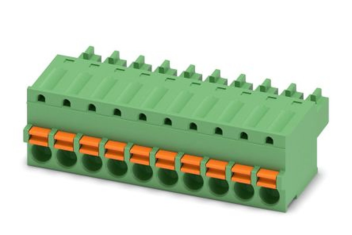 Phoenix Contact FK-MCP 1.5/10-ST-3.81 Series Pluggable Terminal Block, 10-Contact, 3.81 mm Pitch, 1 Row
