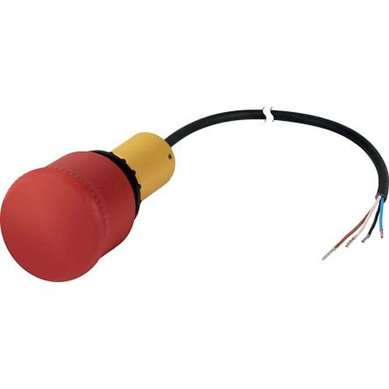 Eaton Pull to Release Emergency Stop Push Button, Built-In, 22.5 mm Cutout, 2 NC, IP66