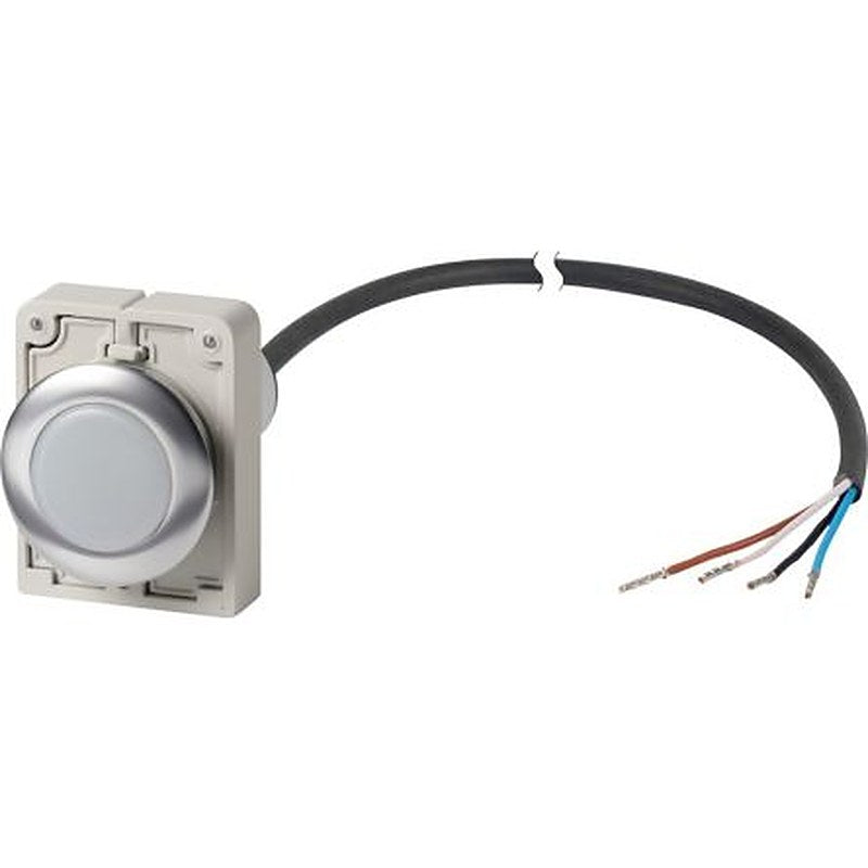 Eaton, C30, Panel Mount White LED Indicator, 30 mm Cutout, Round, 24V