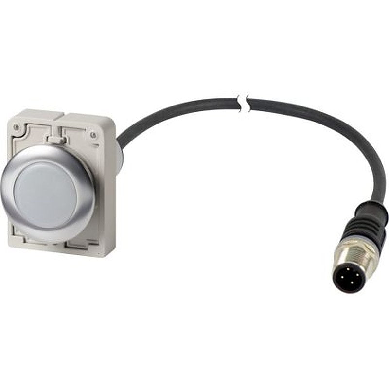 Eaton, C30, Panel Mount White LED Indicator, 30 mm Cutout, Round, 24V