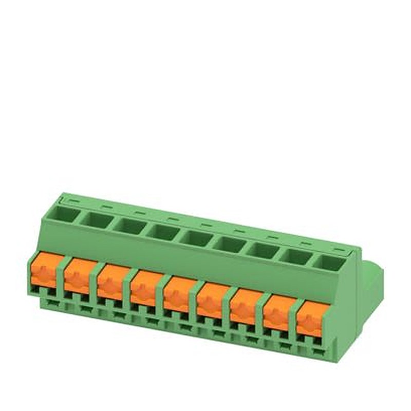 Phoenix Contact 5/..-ST, FKCOW 2 Series Pluggable Terminal Block, 9-Contact, 5.08 mm Pitch, 1 Row, 1860617