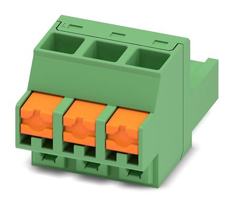 Phoenix Contact 5/3-ST-5, 08, FKCOR 2 Series Pluggable Terminal Block, 3-Contact, 5.08 mm Pitch, Surface, 1 Row