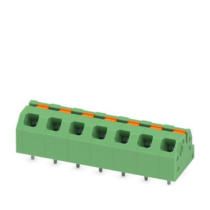 Phoenix Contact SPTAF 1 Series PCB Terminal Block, 7-Contact, 5 mm Pitch, Wave Soldering Mount, 1 Row