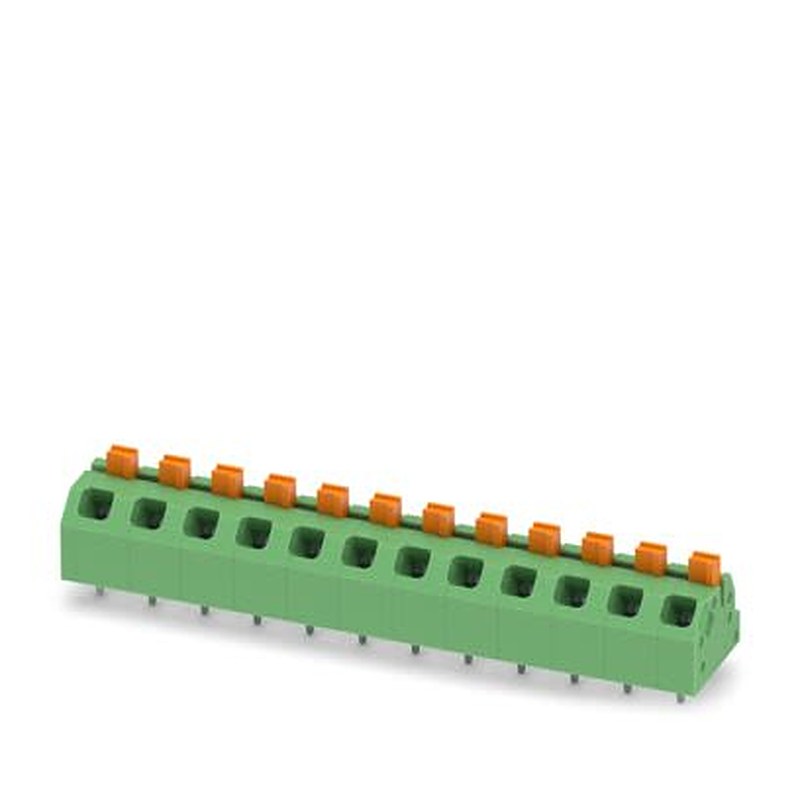 Phoenix Contact SPTAF Series PCB Terminal Block, 12-Contact, 5 mm Pitch, Wave Soldering Mount, 1 Row