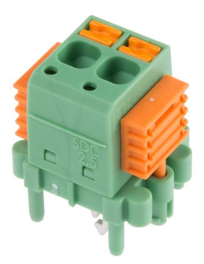 Phoenix Contact SDC 2.5/ 2-PV-5.0-ZB Series Straight PCB Terminal Block, 2 Contact(s), 5 mm Pitch, 1 Row