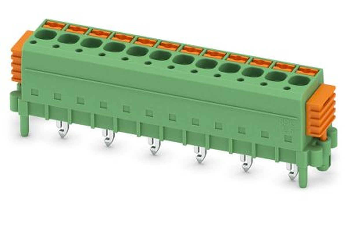 Phoenix Contact SDC 2.5/12-PV-5.0-ZB Series Straight PCB Terminal Block, 12 Contact(s), 5 mm Pitch, 1 Row