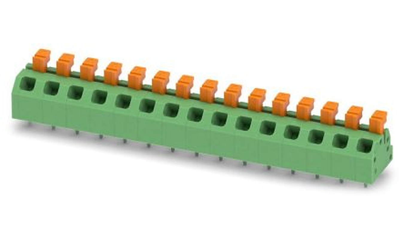 Phoenix Contact SPTAF 1/15-5.0-LL Series Angled PCB Terminal Block, 15 Contact(s), 5 mm Pitch, 2 Row