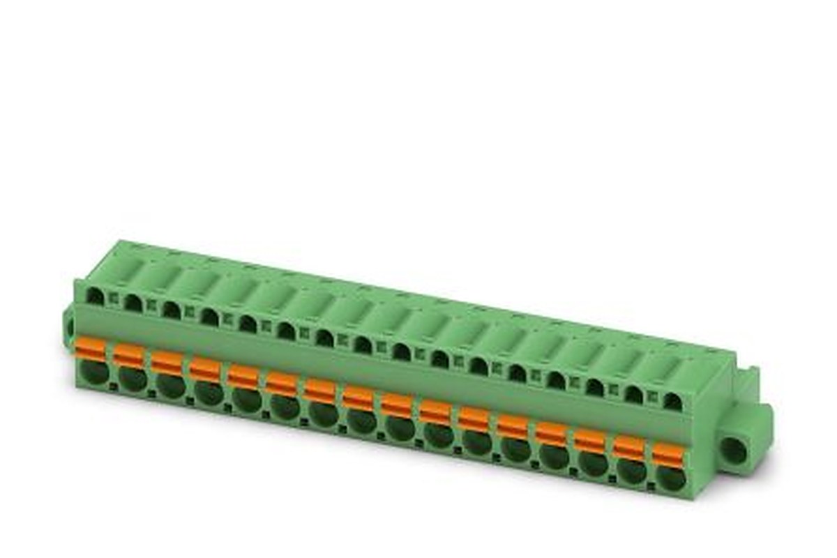 Phoenix Contact FKC 2.5/16-STF-5.08 Series Pluggable Terminal Block, 16-Contact, 5.08 mm Pitch, 1 Row, 1873346