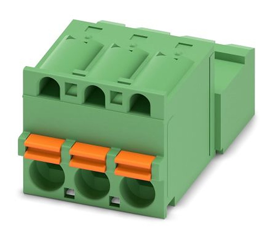 Phoenix Contact FKIC 2.5/3-ST-5.08 Series Pluggable Terminal Block, 3-Contact, 5.08 mm Pitch, 1 Row