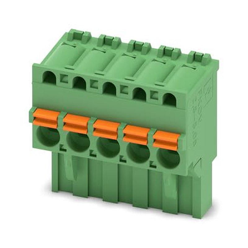 Phoenix Contact 5/..-ST, FKCVR 2 Series Pluggable Terminal Block, 5-Contact, 5.08 mm Pitch, 1 Row, 1873980