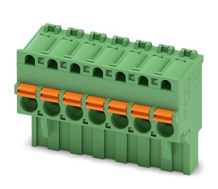 Phoenix Contact FKCVR 2.5/ 7-ST-5.08 Series Pluggable Terminal Block, 7-Contact, 5.08 mm Pitch, 1 Row, 1874002