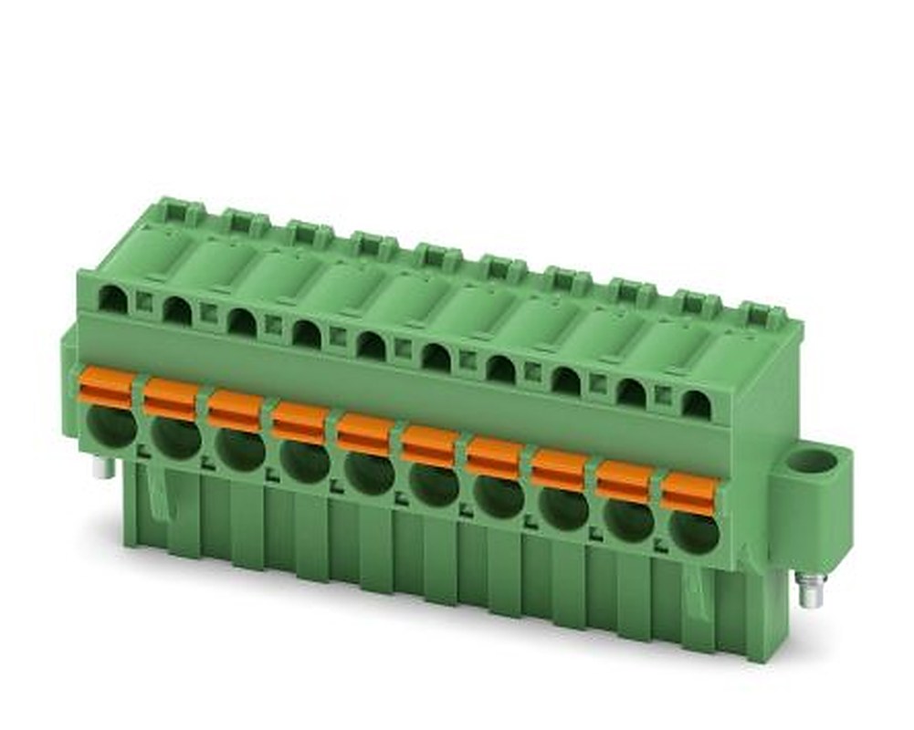 Phoenix Contact FKCVR 2.5/10-STF-5.08 Series Pluggable Terminal Block, 10-Contact, 5.08 mm Pitch, 1 Row, 1874183