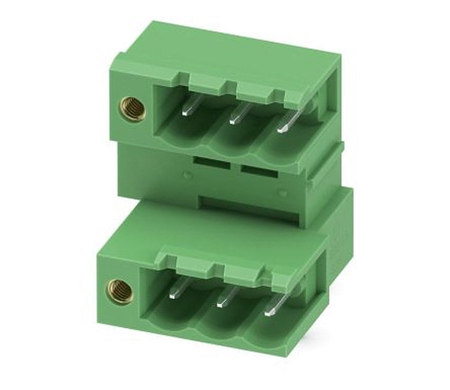 Phoenix Contact MDSTB 2.5/ 3-GFL-5.08 Series Right Angle Pluggable Terminal Block, 3 Contact(s), 5.08 mm Pitch, 2 Row