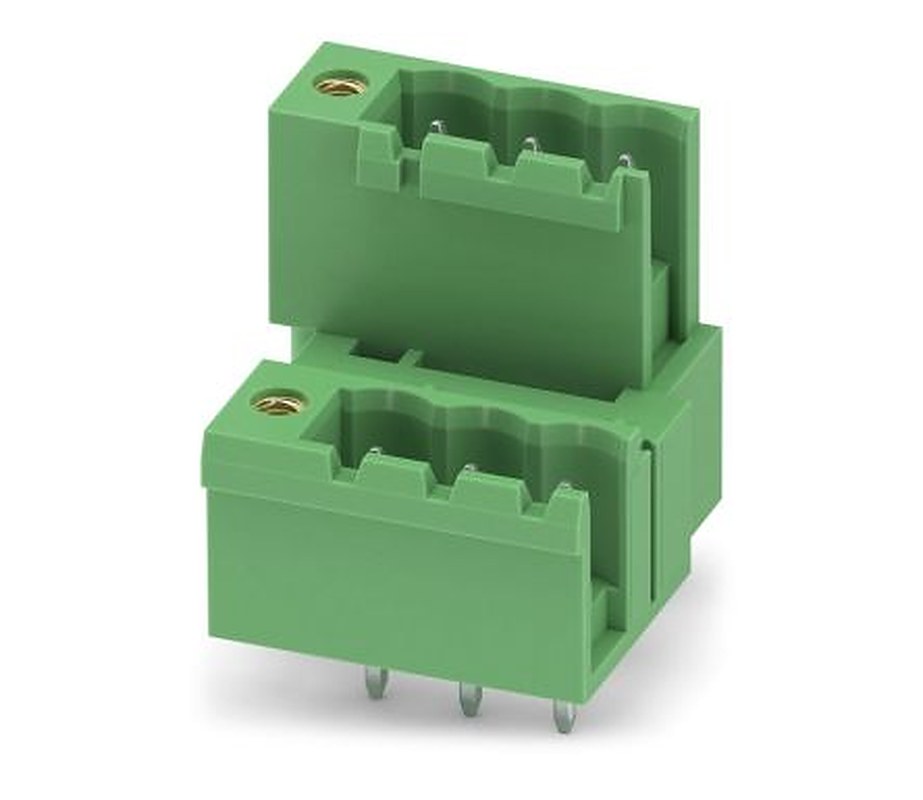 Phoenix Contact MDSTBV 2.5/ 3-GFL-5.08 Series Right Angle Pluggable Terminal Block, 3 Contact(s), 5.08 mm Pitch, 2 Row