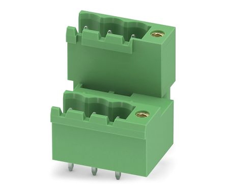 Phoenix Contact MDSTBV 2.5/ 3-GFR-5.08 Series Pluggable Terminal Block, 3-Contact, 5.08 mm Pitch, 2 Row, 1874688