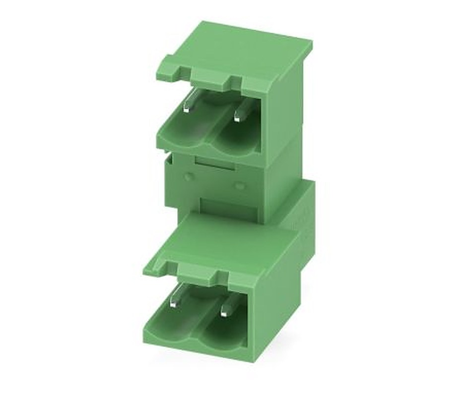 Phoenix Contact MDSTBA 2.5/ 2-GR-5.08 Series Right Angle Pluggable Terminal Block, 2 Contact(s), 5.08 mm Pitch, 2 Row