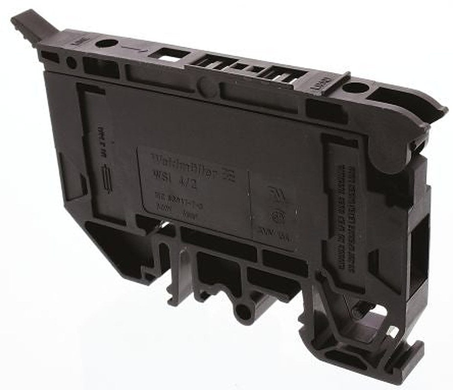 Weidmüller 1880430000 W Series Fused DIN Rail Terminal Black, 4mm², 1-Level Fused, Screw