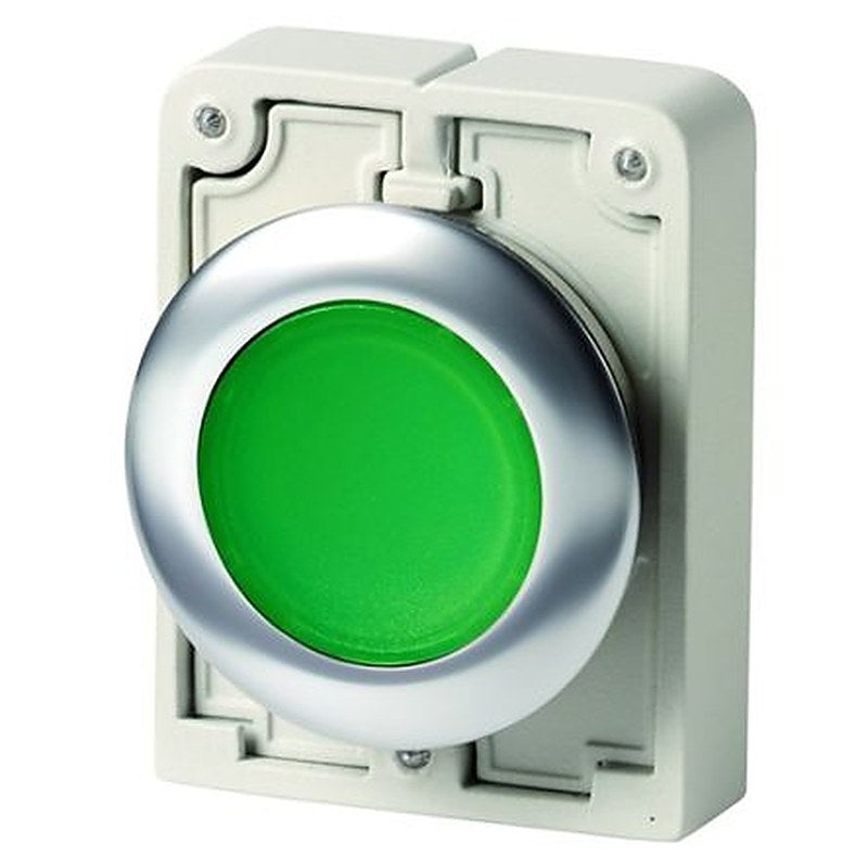 Eaton RMQ-Titan Series Green Push Button Switch, 30.5 mm Cutout, IP67, IP66, IP69
