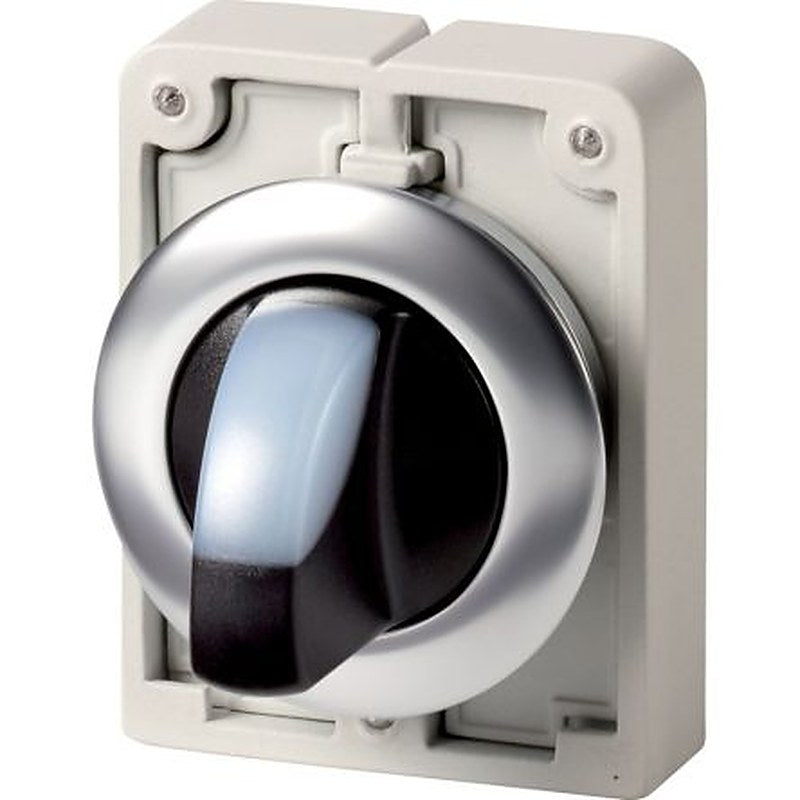 Eaton M30 Series 2 Position Illuminated Selector Switch Head, 30 mm Cutout, White Handle, IP66