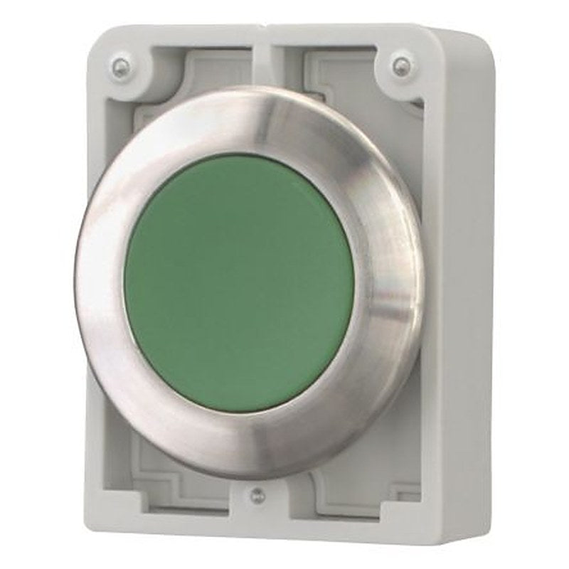 Eaton M30I Series Push Button Switch, Maintained, Panel, 30.5 mm Cutout, Green LED, IP66, IP67, IP69