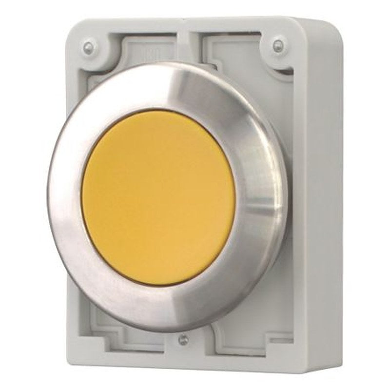 Eaton M30I Series Push Button Switch, Maintained, Panel, 30.5 mm Cutout, Yellow LED, IP66, IP67, IP69