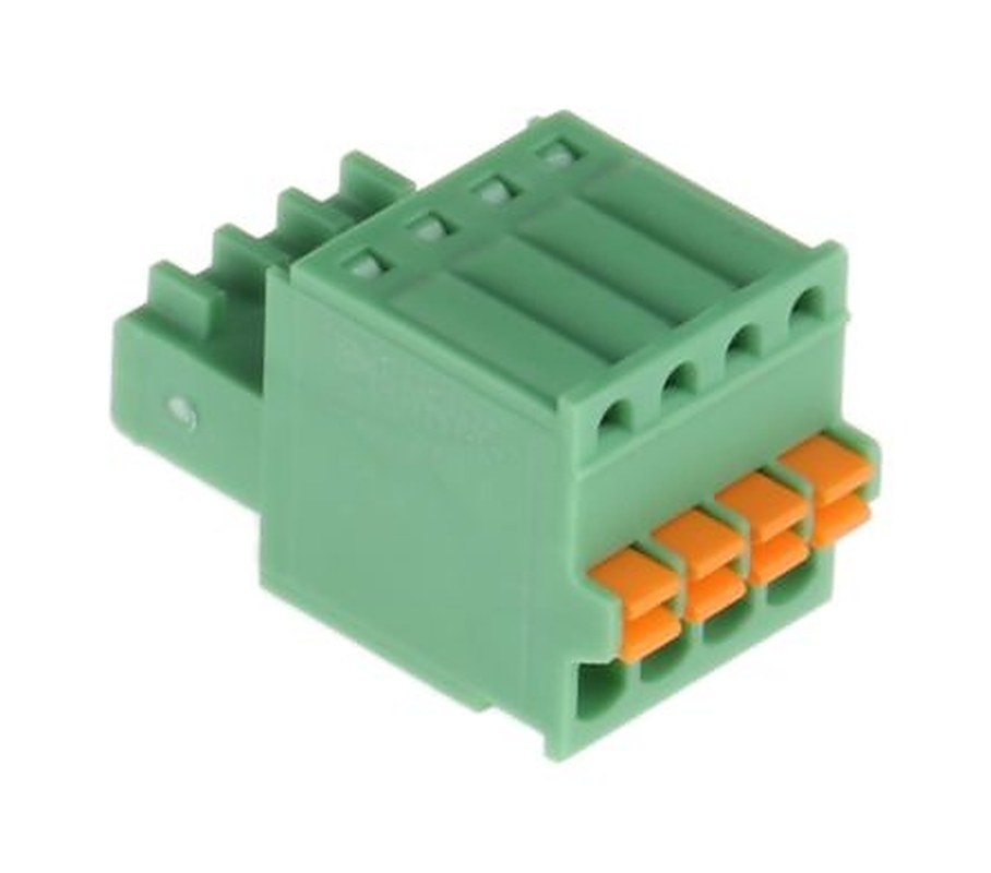 Phoenix Contact FK-MC 0.5/4-ST-2.5 Series Pluggable Terminal Block, 4-Contact, 2.5 mm Pitch, 1 Row, 1881341