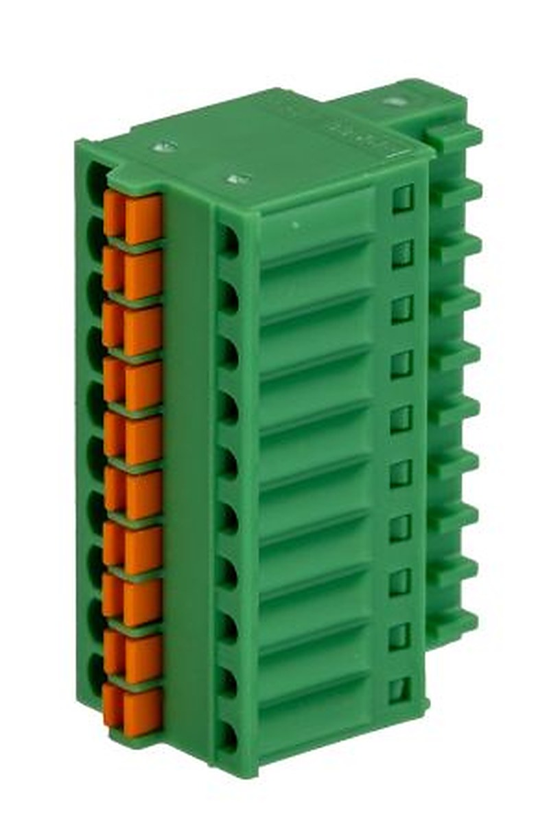 Phoenix Contact FK-MC 0.5/10-ST-2.5 Series Pluggable Terminal Block, 10-Contact, 2.5 mm Pitch, 1 Row, 1881406