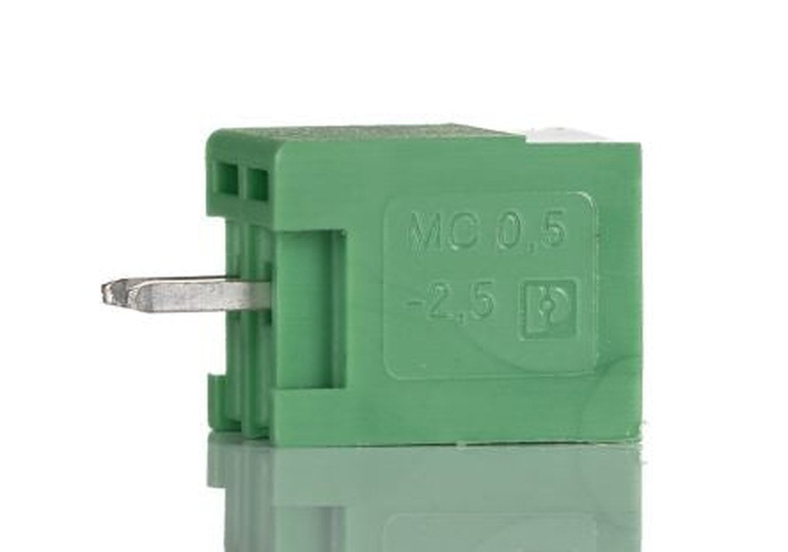 Phoenix Contact MCV 0.5/2-G-2.5 Series Pluggable Terminal Block, 2-Contact, 2.5 mm Pitch, 1 Row, 1881558