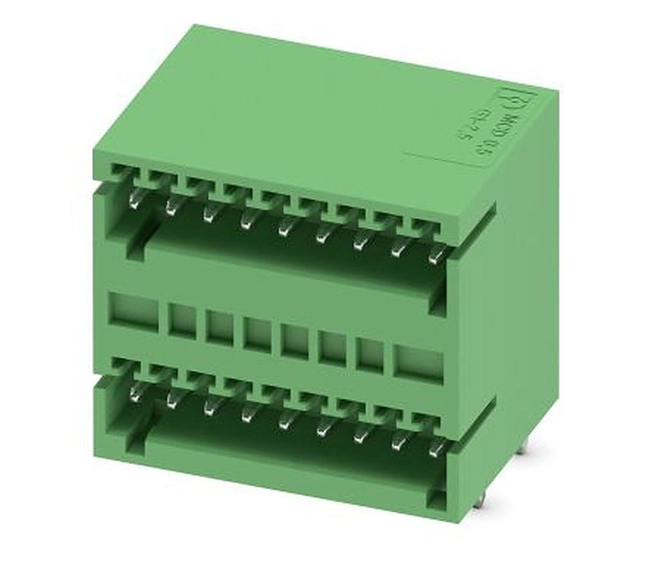 Phoenix Contact MCD 0.5/ 9-G1-2.5 Series Pluggable Terminal Block, 9-Contact, 2.5 mm Pitch, 2 Row, 1894875